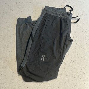 On Running Black and Gray Running Jogger Pants